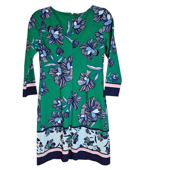 Vince Camuto Womens Spring Floral Preppy Green Sheath Dress 3/4 Sleeve Fully Lin - Picture 5 of 16